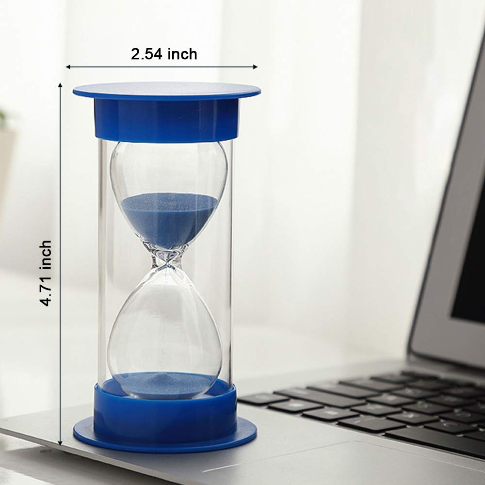 Emdmak Sand Timer, Acrylic Hourglass Timer Colorful Sandglass Timer 1 Min/2 Mins/3 Mins/5 Mins/10 Mins/15 Mins Sand Clock Timer