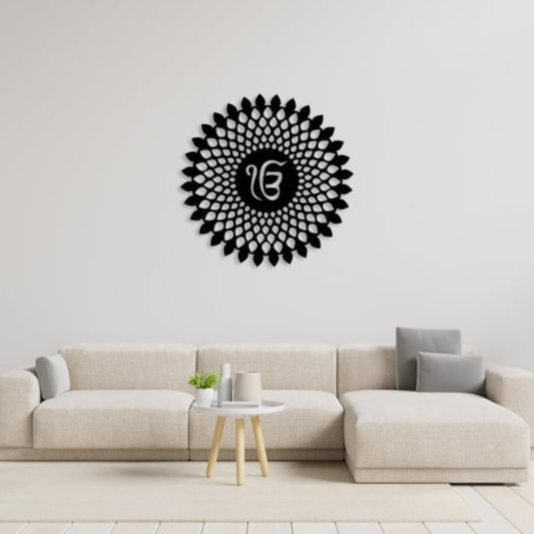 Stash House Ek Onkar Wooden Wall Art | Punjabi Gurbani Quote Frame | Waheguru Sikh Decor | Gurudwara Wall Hanging For Room Decor