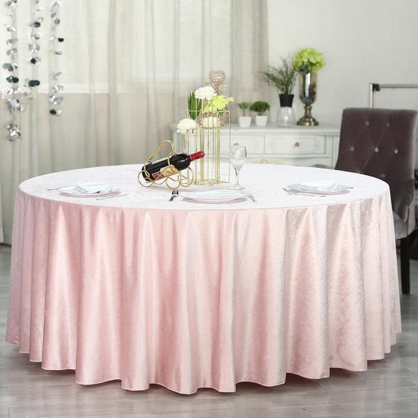 Tableclothsfactory 120 Inch Rose Gold Round Tablecloth - Premium Velvet Table Cloth For Wedding, Party, Banquet, And Events
