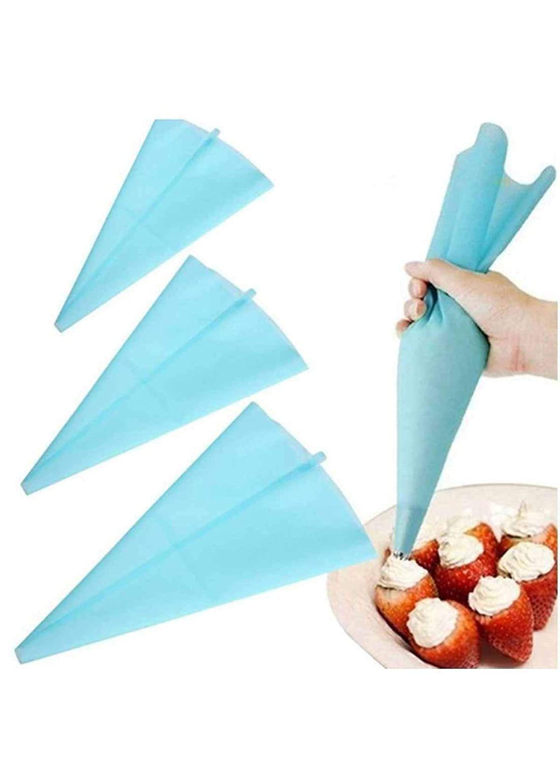 Cake Decor Silicon Pastry Bag Icing Piping Bag Reusable Cake Decorating Bags 16 Inch (2 Pc Pack), Multi