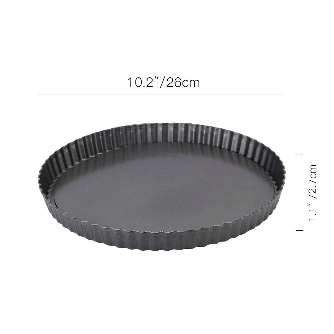 Meichu 10 Inch Tart Pans With Removable Bottom Non Stick Fluted Quiche Pans Cake Pans For Baking Pizza Fruit Mousse Christmas De