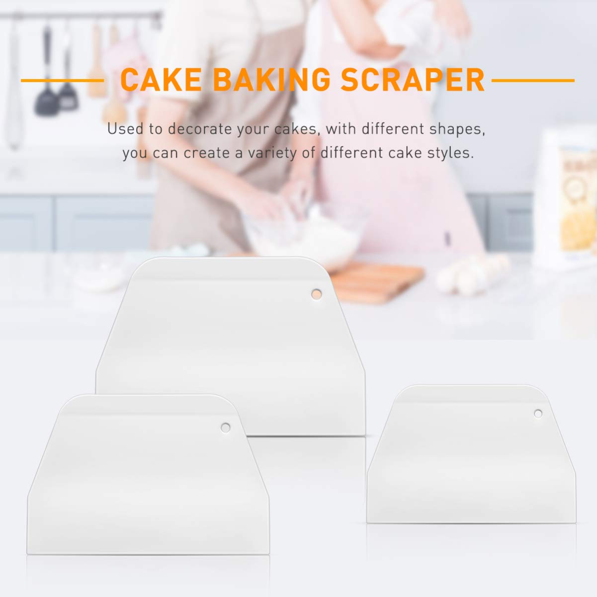 Hemoton 3Pcs Silicone Cake Scraper Set Cake Scraper Cake Smoother Icing Scraper Decorating Comb Icing Smoother Cake Smoother Scr