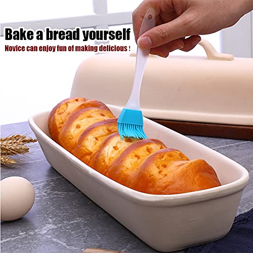 Goodview Household Superstone Covered Baker,Unglazed Stoneware Bakeware,Square Bread Porcelain Baking Pan,Bakes Italian Bread Wi