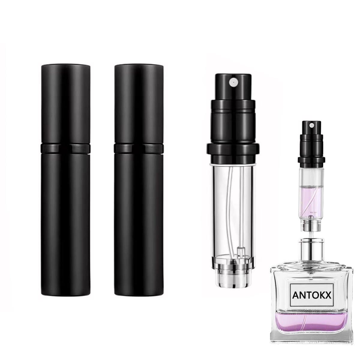 Antokx Travel Perfume Bottle Refillable Atomizer - 5Ml Perfume Atomiser, Pocket Perfume Dispenser, Leakproof Portable Perfume Sp
