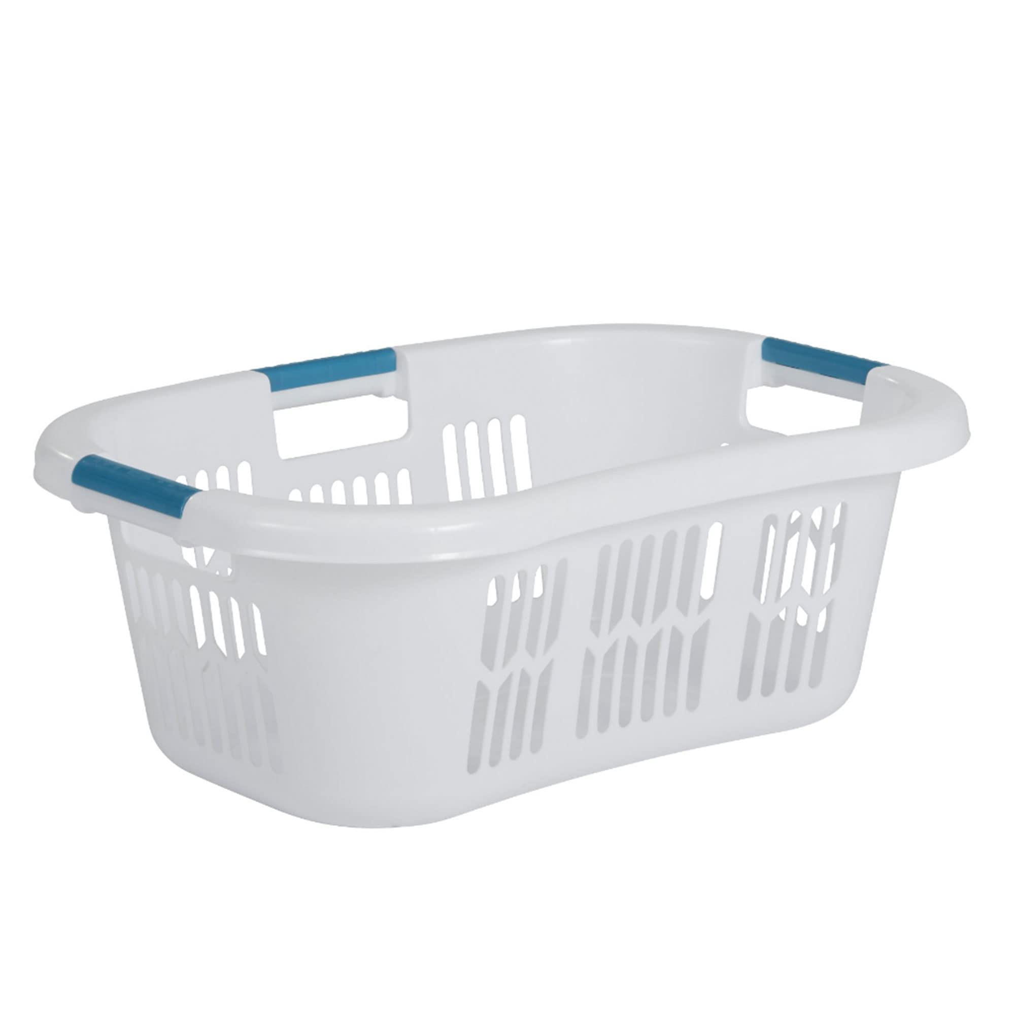 Rubbermaid Laundry Basket, Xl Hip-Hugger Basket, 2.1-Bushel, White, Laundry, Storage, Bathroom, Bedroom, Home Closet Clothes Bas