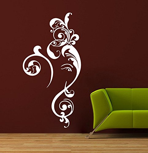 DECOR Kafe Home Decor Flower Ganesh Ji Wall Sticker, Wall Sticker for Bedroom, Wall Art, Wall Poster (PVC Vinyl, 33 X 63 cm)