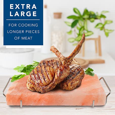 UMAID Natural Pink Himalayan Salt Block Cooking Plate 12 X 8 X 1.5 Large Salt Slab For Grilling, Cooking, Cutting and Serving, F