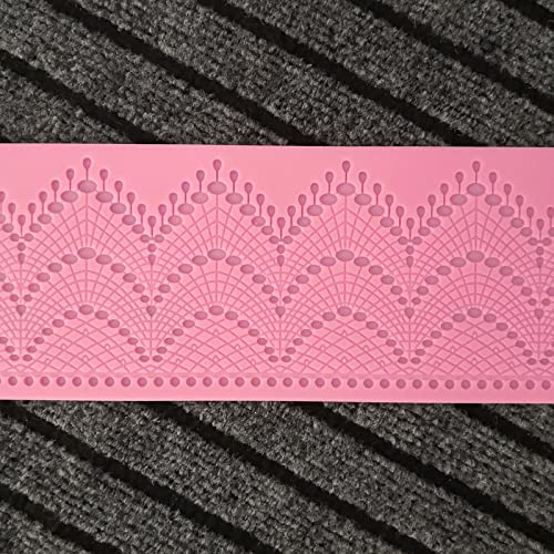 Anyana Sugar Tassel Jewel Pearl Dangle Edible Cake Silicone Fondant Scallop Impression Lace Mat Cake Decorating Mold Gum Paste C
