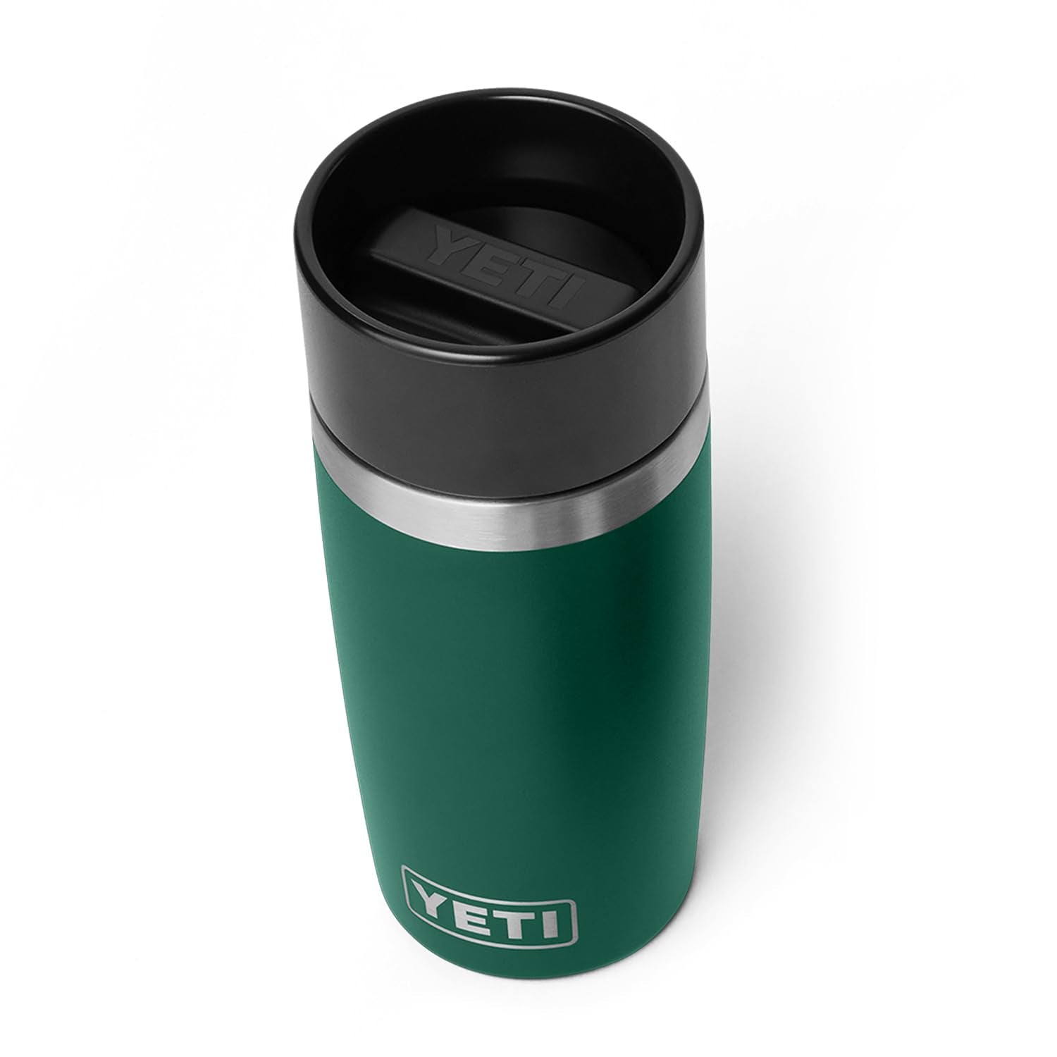 YETI Rambler 12 oz Travel Bottle, Stainless Steel, Vacuum Insulated with Leakproof Commuter Cap, Black Forest Green