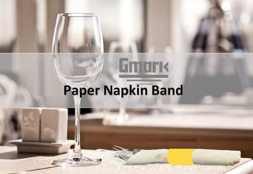 Gmark Paper Napkin Band Box Of 2500, Paper Napkin Rings Self Adhesive (Yellow) Gm1108