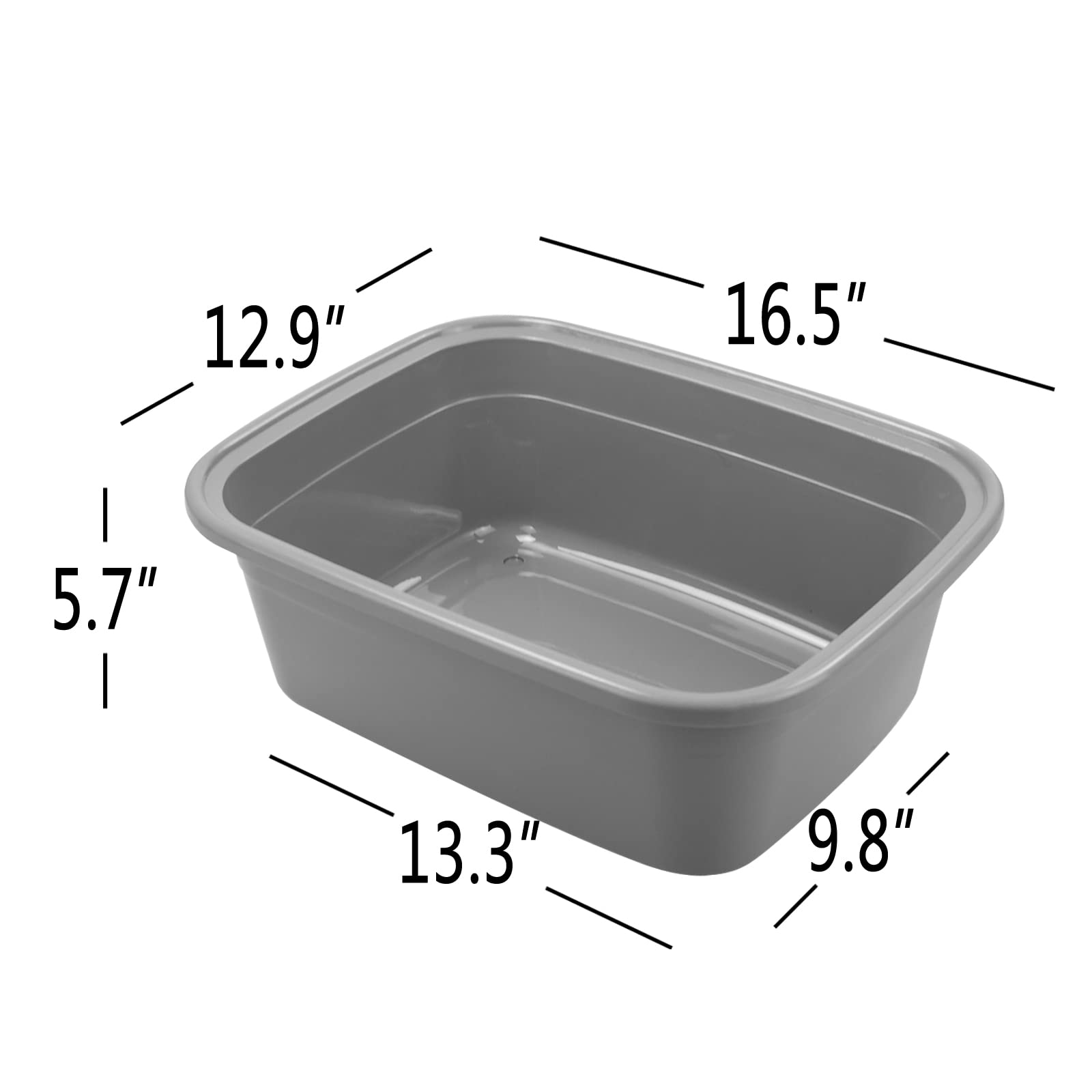 Ggbin Plastic Wash Basin, 16 Quart Dish Tubs, 3 Packs