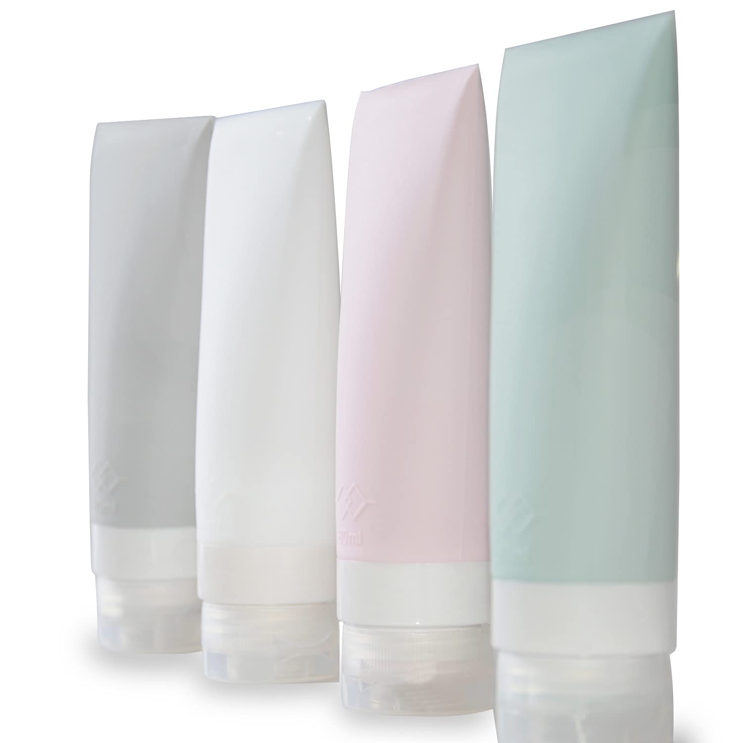 Wildwave Travel Size Containers,Set Of 4, 2.7 Oz Leakproof Silicone Bottles Cosmetic Toiletries Accessories Set For Shampoo Loti
