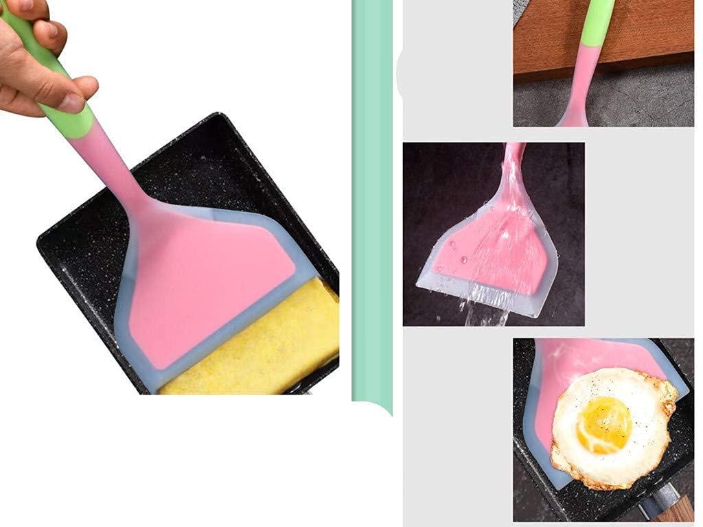 Luoyimao Silicone Pancakes Shovel Wide Spatula Turner Nonstick Fried Shovel Fish Spatula Silicone Wide Flexible Turner For Nonst