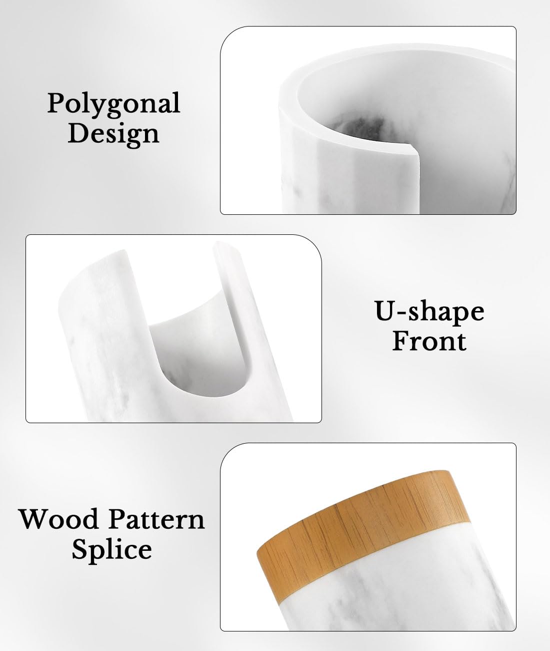 Luxspire Marble Resin Bathroom Cup Dispenser, 3oz Dixie Cup Holder, Gravel White, Model HOLDER220, Guest Bathroom Essential