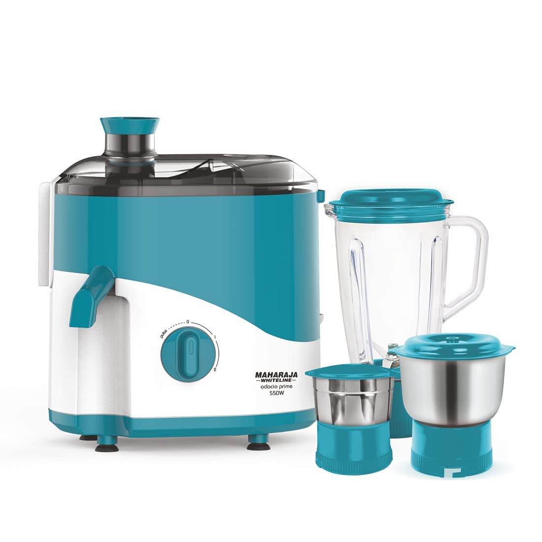 Maharaja Whiteline Odacio Prime Juicer Mixer Grinder With 3 Jars, Motor, Superior Stainless Steel Mesh, High Grade Plastic Lid F