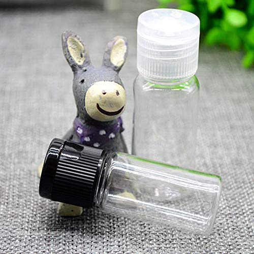 12Pcs 15Ml/0.5Oz Empty Clear Plastic Sample Bottle Travel Container Jar Pot Vial With Flip Lid Perfect For Makeup Emollient Wate