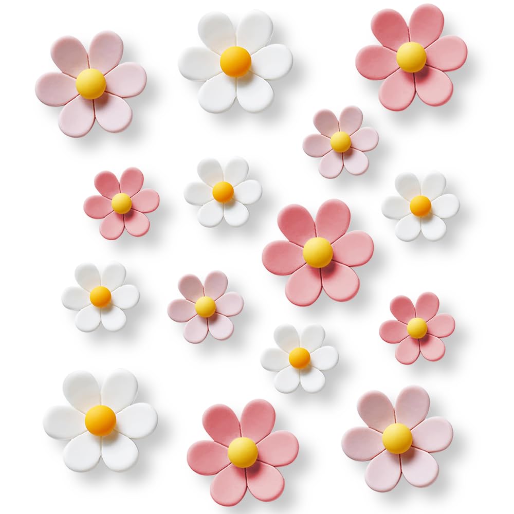 18 pcs - Cute Flower Magnet, Girl Pink Magnet for Fridge and Locker, Whiteboard, and Decoration(18 pcs - Flower-Pink