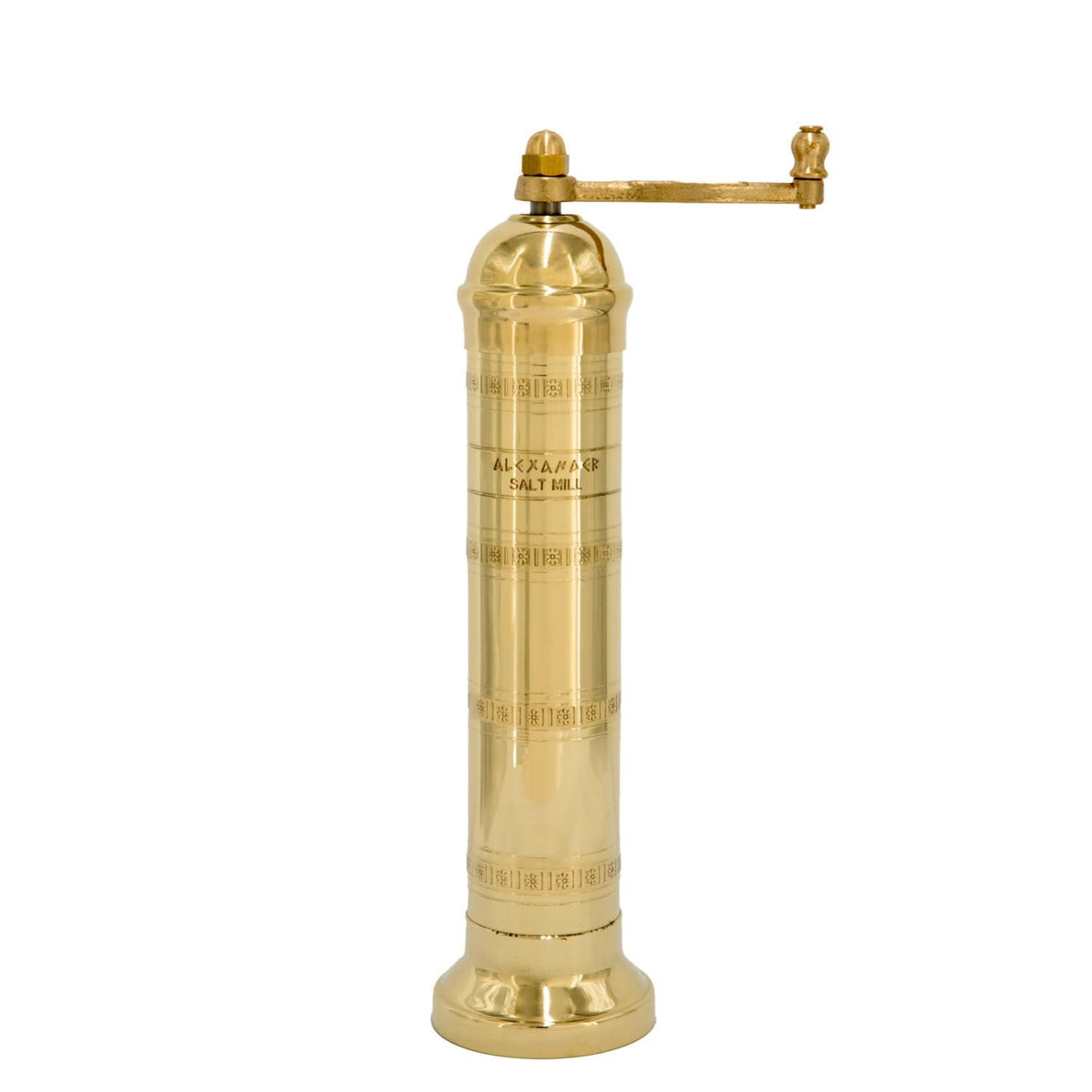 Alexander Home The Original Greek Salt Mill 9 Inch Tall | European Salt Mill Grinder With Crank Handle | Manual Salt Grinder | S