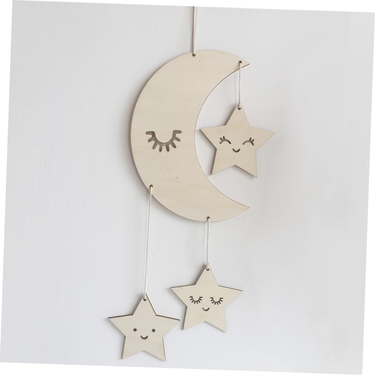 Toyvian Moon Crib Mobile Decor Kids Room Hanging Decorations Eyelashes Moon Stars Ornaments