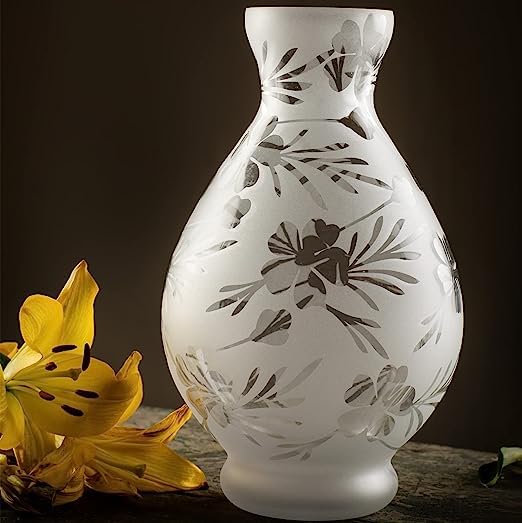 MITHILA HANDICRAFTS Oval Shape Flower Pot, Glass Vase for Flowers, Money & Bamboo Water Plants - Elegant Home, Office, Balcony D