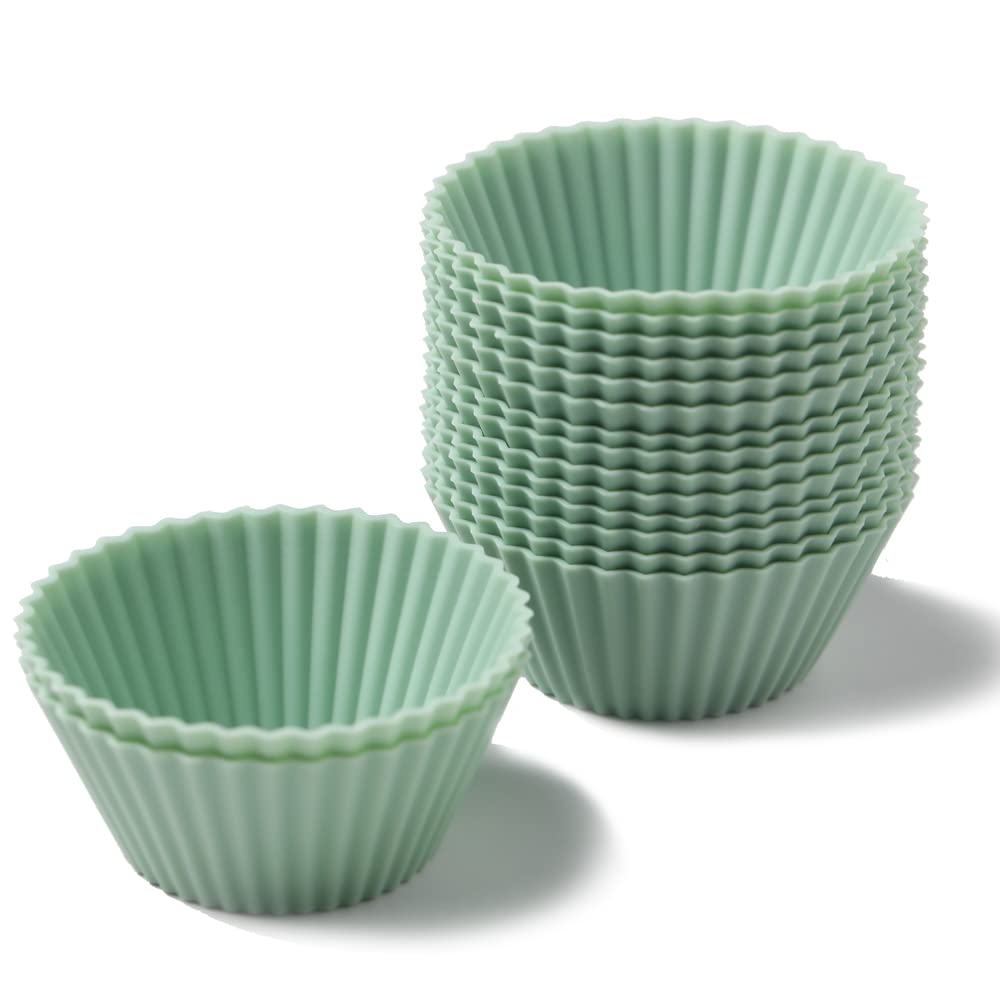16 Pack Silicone Cupcake Liners, Reusable Muffin Cups For Baking Cake Molds, Muffin Liners, Dishwasher Safe Standard
