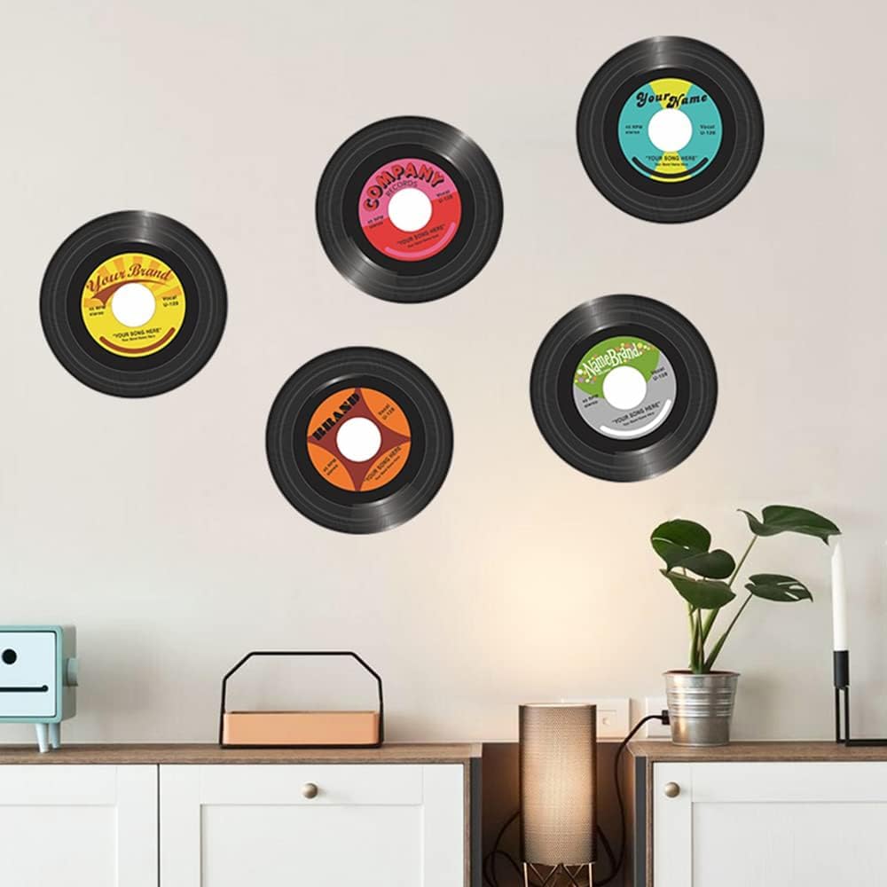 Wrtmyr 5 Pack Blank Vinyl Records Decor, 11'' Wall Collage Kit Aesthetic Pictures, Cd Album Cover Posters Bedroom Decor For Teen