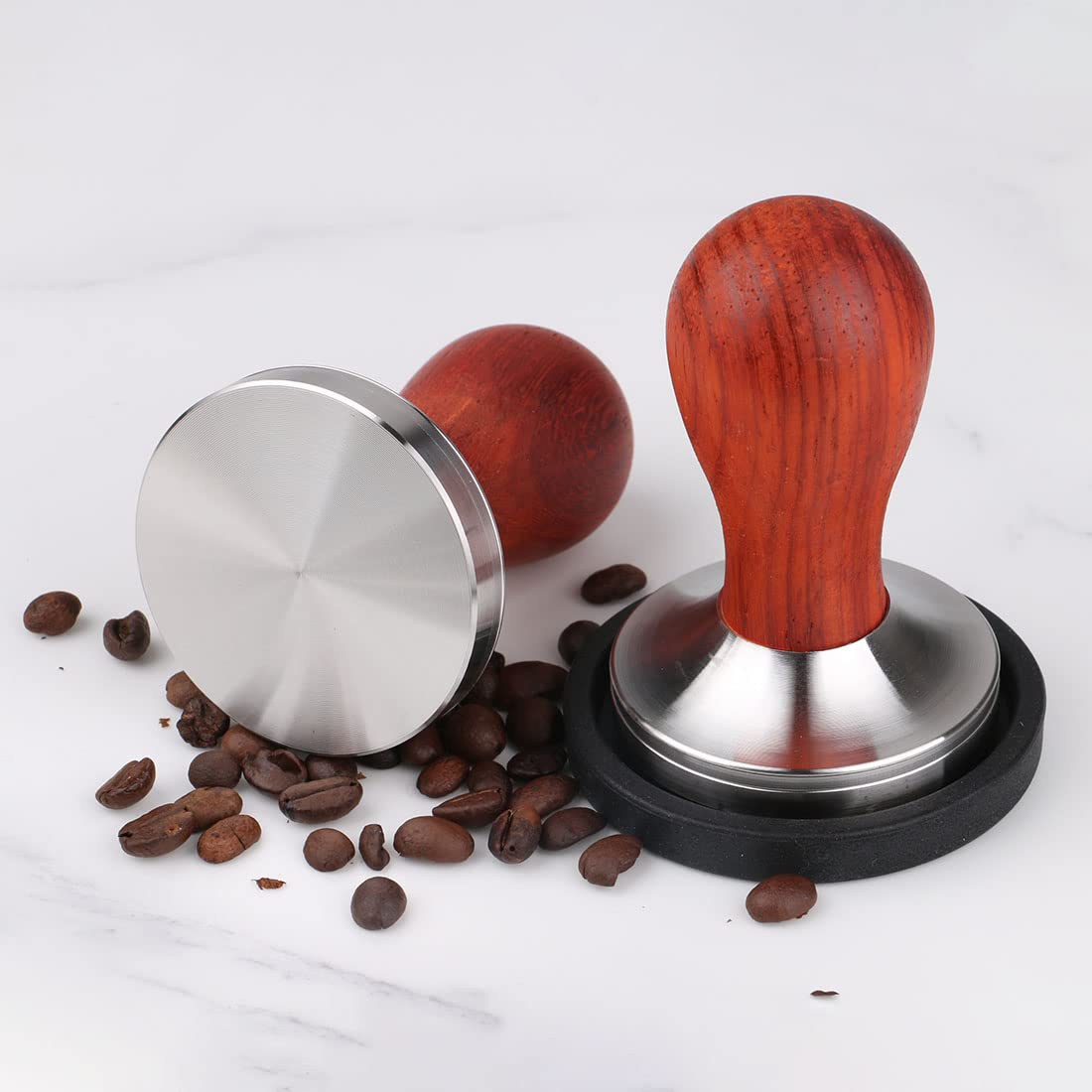 Omgogo Coffee Tamper 53Mm Stainless Steel Barista Espresso Base Coffee Bean Press With Mat Tamper With 304 Stainless Steel Base