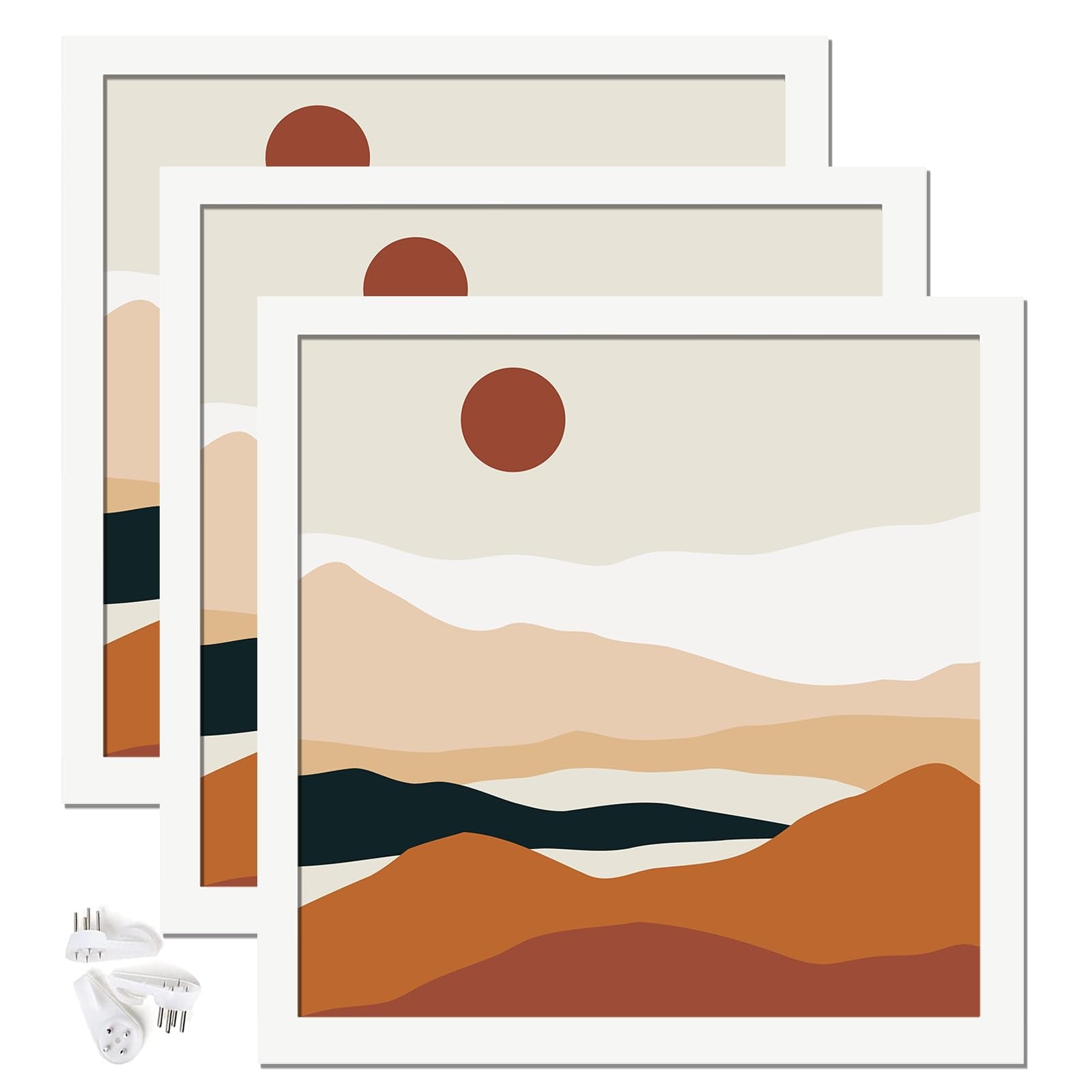 ijuerybai White 14x14 Picture Frame Set of 3, High Transparent Frame for 14 By 14 Square Photo Collage Canvas Poster Size Wall M