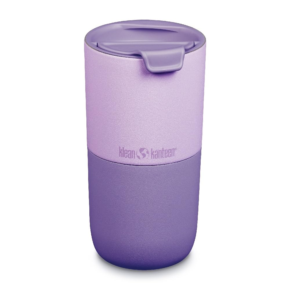 Klean Kanteen Rise Tumbler - Insulated Stainless Steel Tumbler w/ Flip Lid, 16 oz, Lilac
