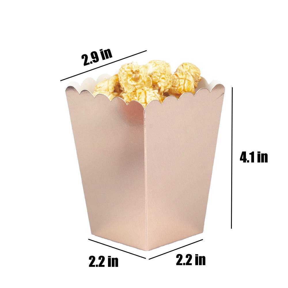 We Moment Rose Gold Popcorn Boxes Cardboard Container For Party Supplies,Pack Of 36