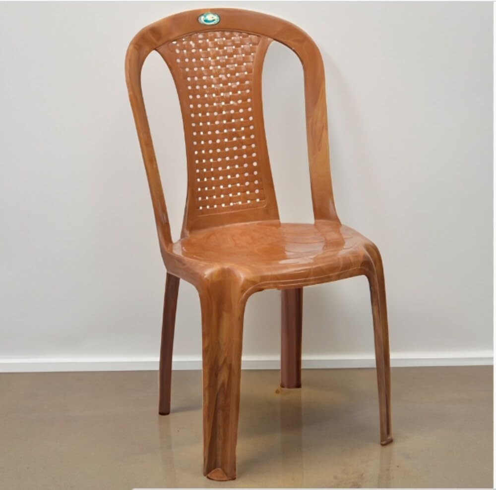 Nilkamal Plastic Chair For Living Room | 3 Year Warranty | For Home, Living Room, Outdoor | Pear Wood Colour | Chr4002