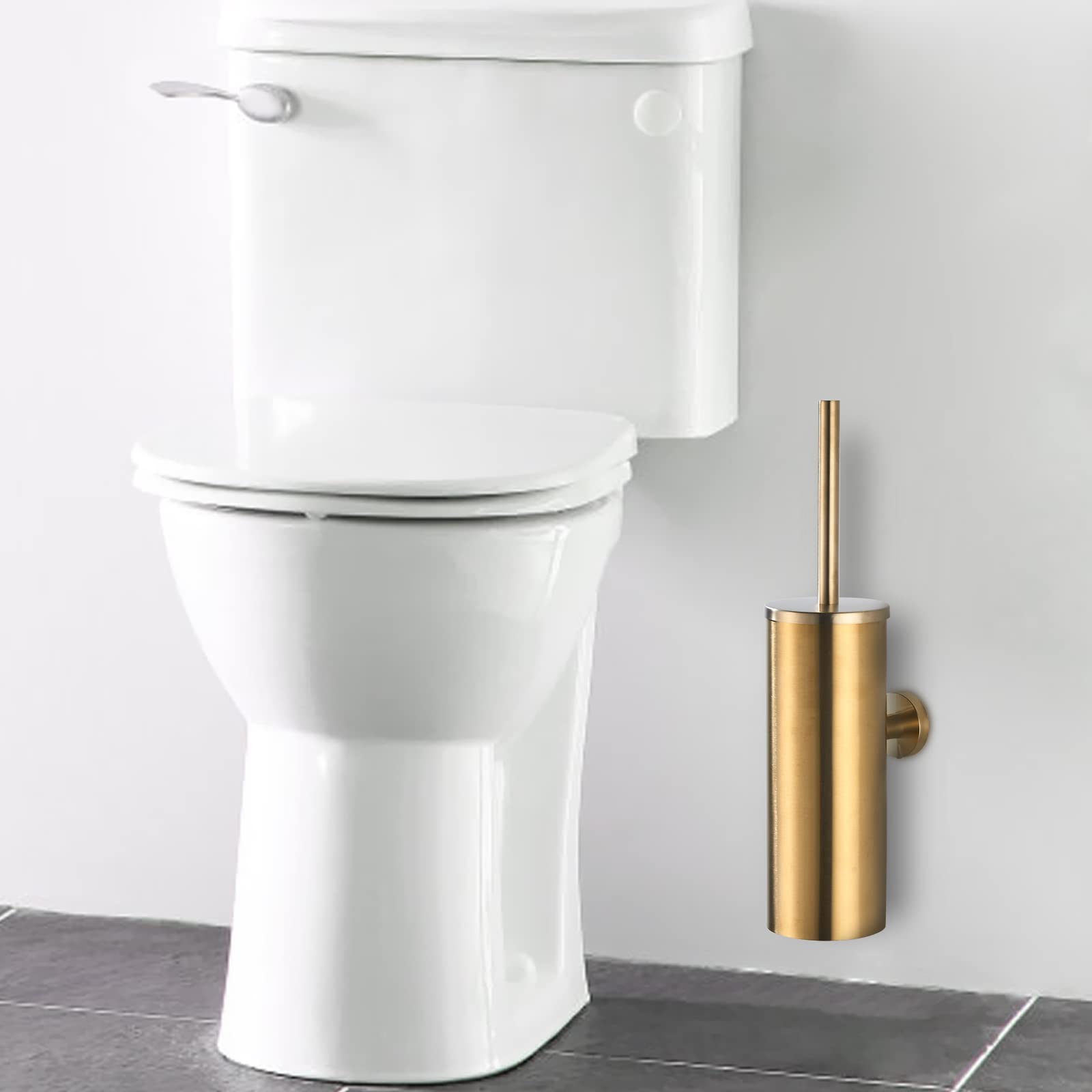 Tinyrow Toilet Brush With Holder For Bathroom Toilet Bowl Brush Holder Toilet Bowl Cleaner Brush Wall Mounted Toilet Brush Brush