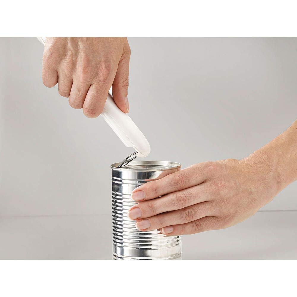 Joseph Joseph Can-Do Plus Compact Can Opener Manual Easy Twist Pull Tab Stainless Steel Portable Space-Saving, White