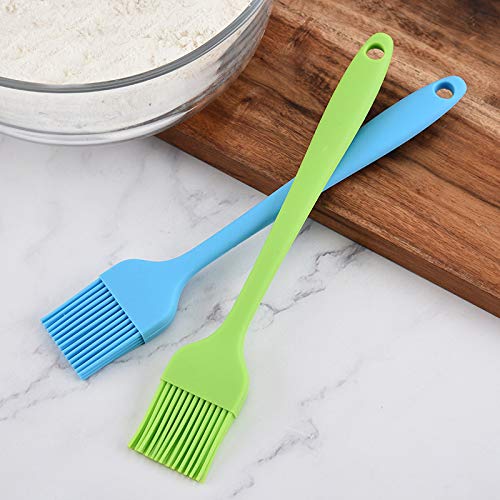 2 Piece Silicone Full Basting Brush, Silicon Brush For Kitchen Oil (Medium Size, Multicolor)