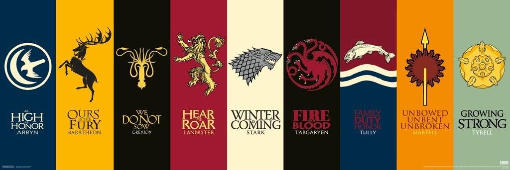 Pyramid America Game Of Thrones House Sigils Tv Cool Wall Decor Art Print Poster 36X12