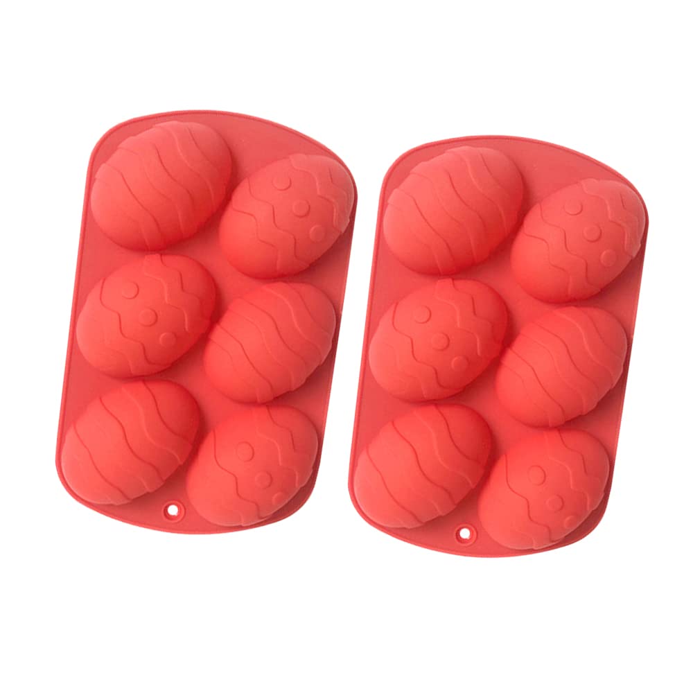 Echodone 2 Pieces Easter Silicone Egg Mold Egg Shape Baking Mold Chocolate Candy Mold For Easter Theme Party Decoration