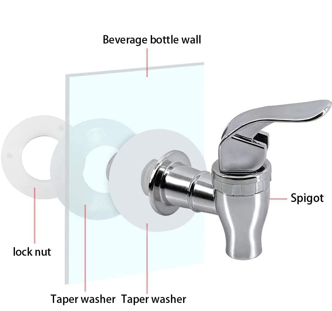 Hgzaccompany 2 Pack Push Style Faucet for Beverage Dispenser Carafe  Beverage Dispenser Replacement Spigot Lever Pour Spout for Beverage Dispenser