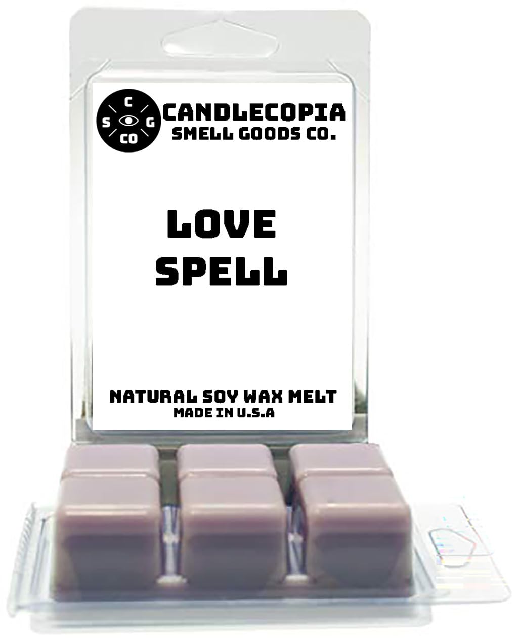 Candlecopia Love Spell Strongly Scented Hand Poured Vegan Wax Melts, 12 Scented Wax Cubes, 6.4 Ounces in 2 x 6-Packs