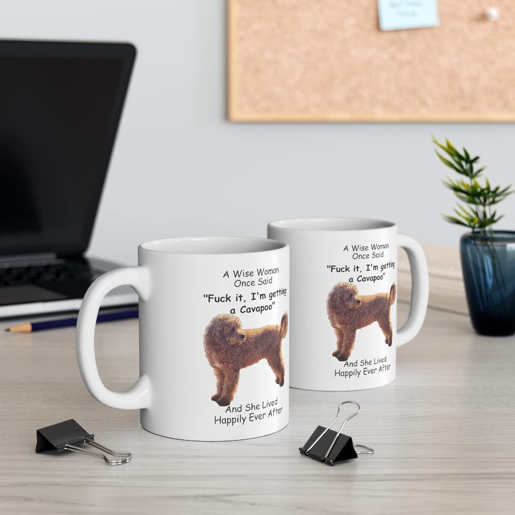 Funny Cavapoo Dog Mom Gifts For Women Puppy Lovers Mother 'S Day 2024 A Wise Woman Once Said Coffee Mug With Fun Quotes Ceramic