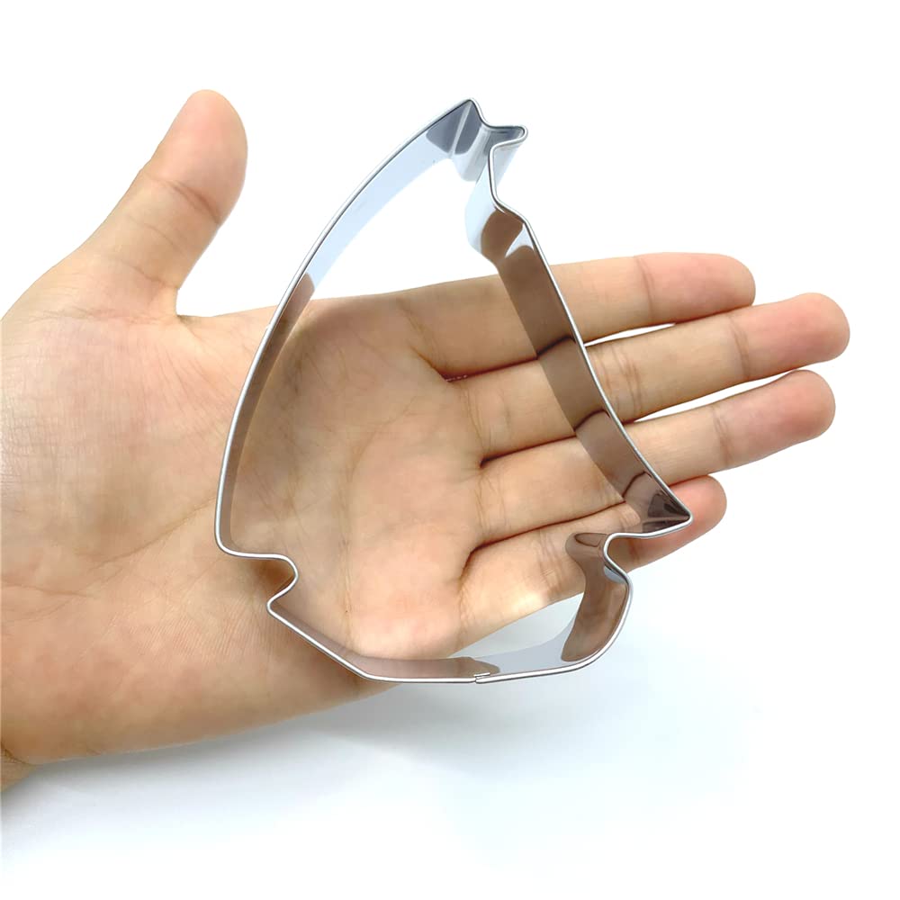 Liliao Nautical Sailboat Cookie Cutter, 3.7'', Biscuit Bread Sandwich Cutters, Stainless Steel
