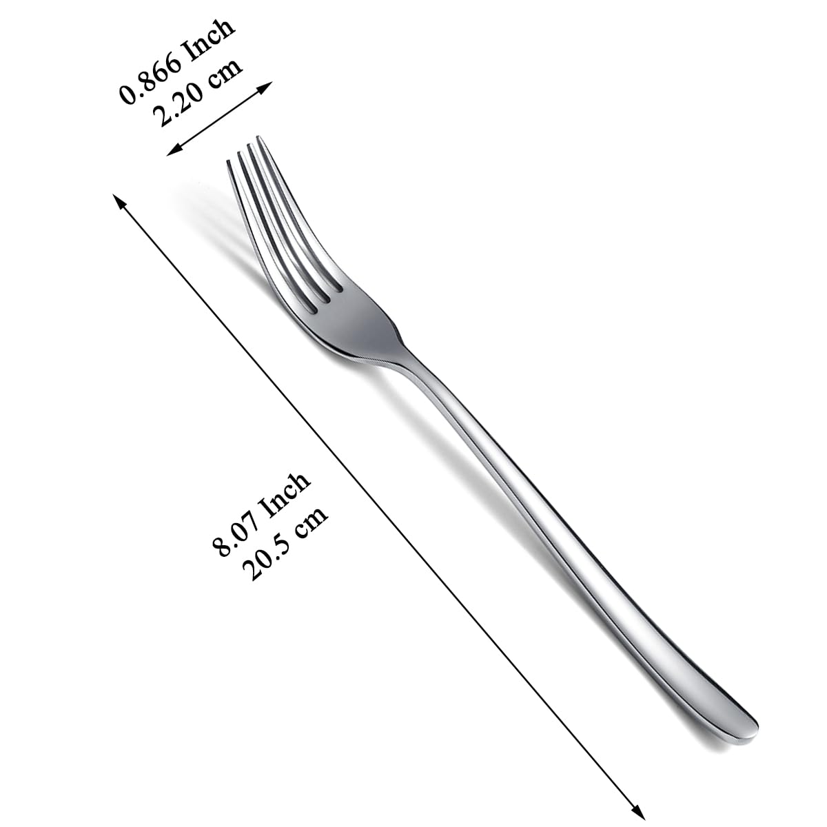 Kyraton Dinner Forks Set Of 12, 8.15'' Stainless Steel Table Forks Silverware Set For Home, Restaurant, Hotel, Dishwasher Safe