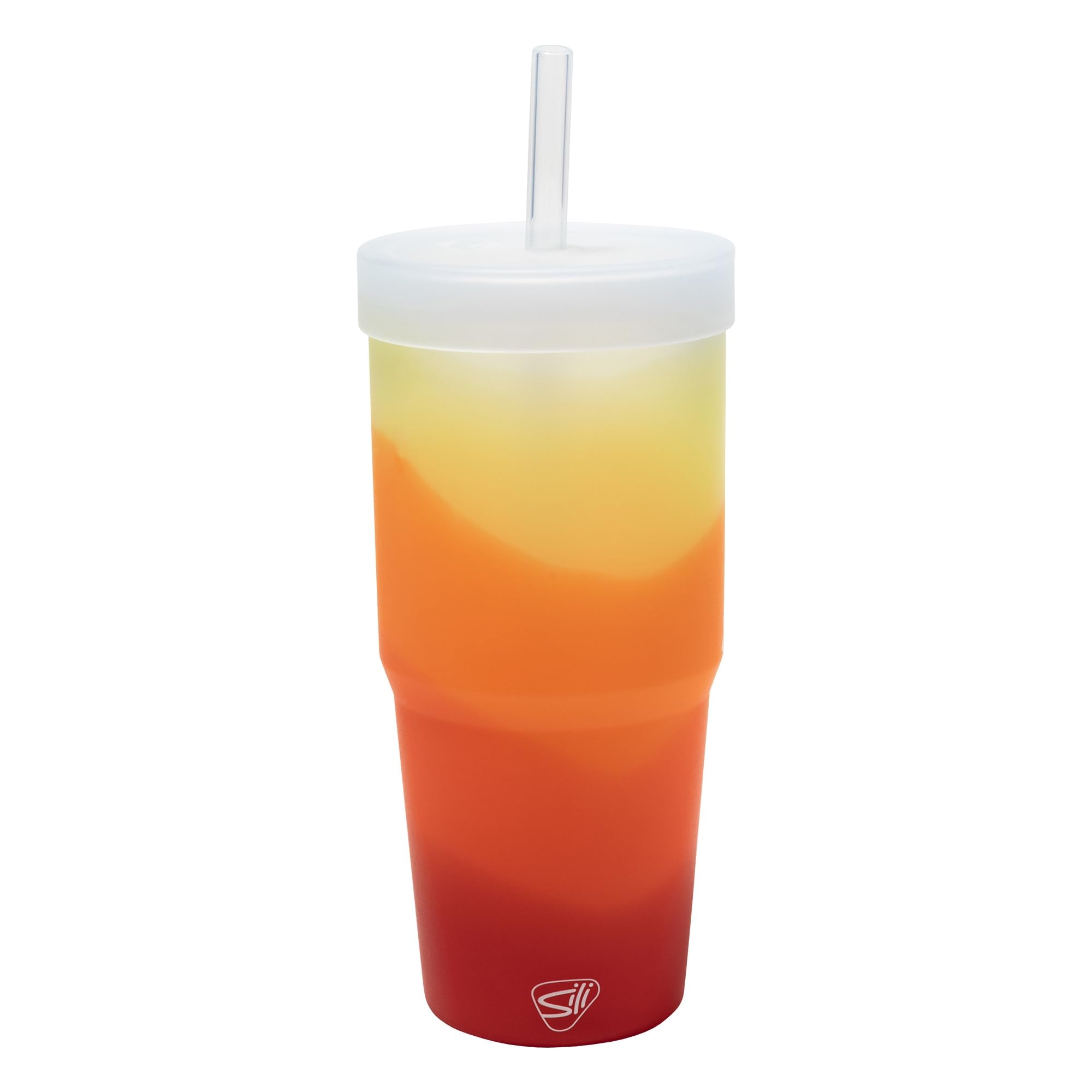 Silipint: 32oz Silicone Straw TUMBLER with Lid, Unbreakable, NonToxic, Dishwasher Safe  Marigold Pack of 1