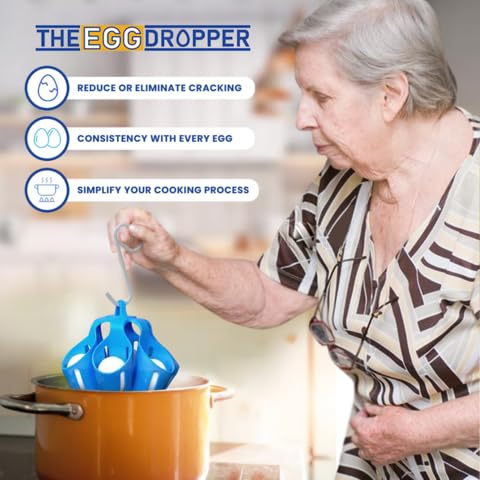 Theeggdropper Silicone Egg Boiling Gadget, Cooks 6 Eggs At A Time, Dishwasher Safe, Hard Boiled Egg Holder, Makes Hard Or Soft B