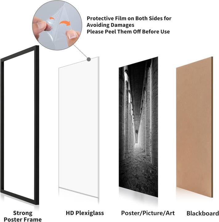 DOAI ART 8.5x11 Certificate Frame 2Pack, 8.5 by 11 Picture Diploma Document Degree Frames for Wall and Tabletop, Black