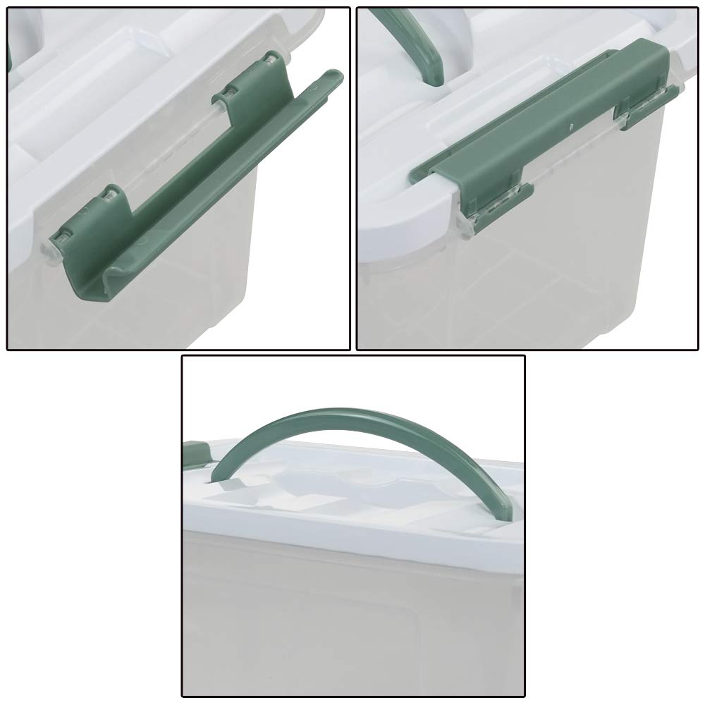 Pekky 6 Quart Storage Container Box With Handle And Latching Fresh Design, Small Toy Organizer Bin, 2-Packs