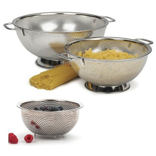 Rsvp Endurance 3 Piece Colander Set Punchset, Silver