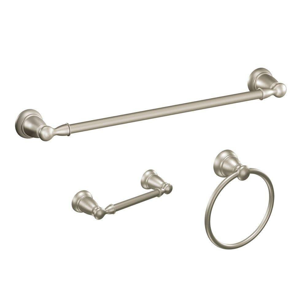 Moen Banbury 3-Piece Bath Accessory Kit In Brushed Nickel