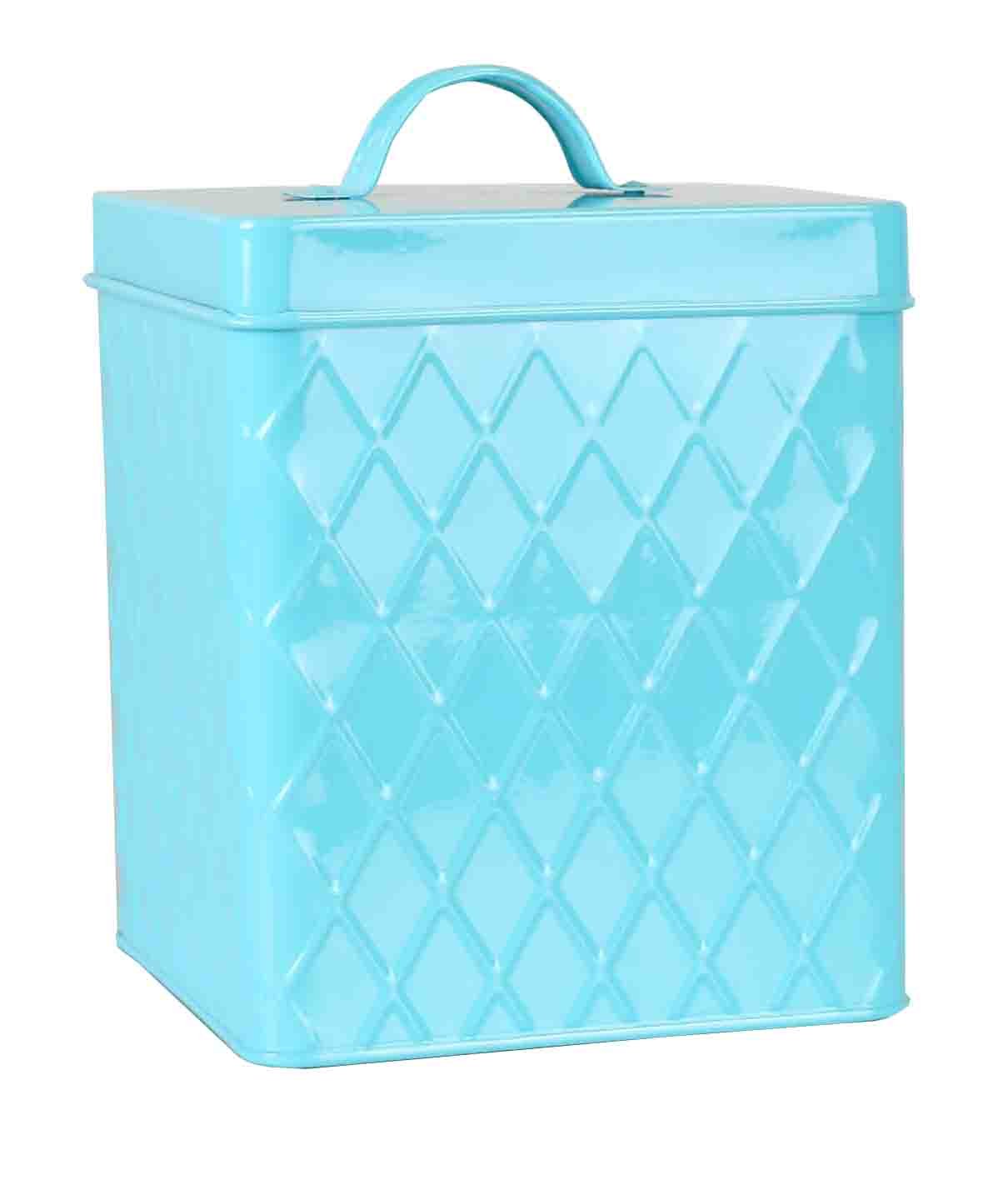 Home Basics CS47382 Tin Container for Kitchen Tea, Coffee, Sugar, Cookies, Food, Flour, Baked Goods & Laundry Storage, Small Can