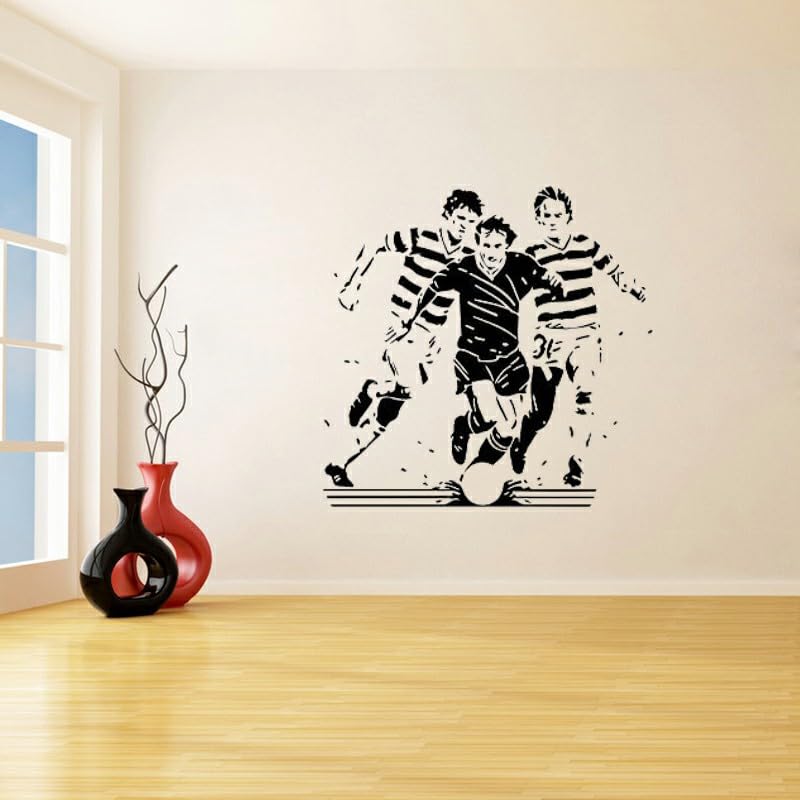 GADGETS WRAP Wall Decal Vinyl Sticker Soccer Players Football Ball Play Game for Office Home Wall Decoration