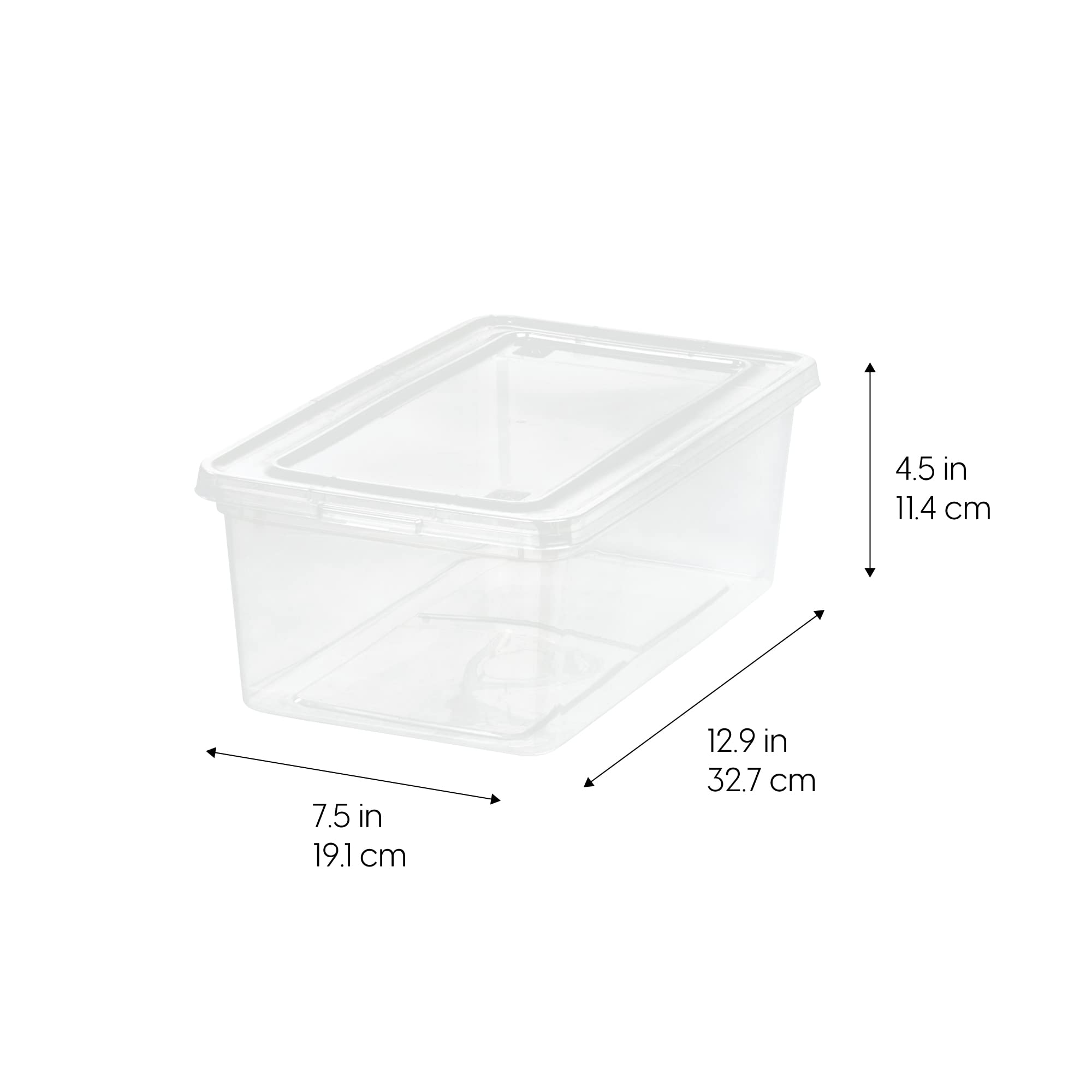 IRIS USA 5.9 Qt. Plastic Storage Container Bin with Latching Lid  Stackable Nestable Shoe Box Tote Shoebox Closet Organization School Art Supplies - Clear  20 Pack